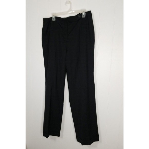 Neiman Marcus Dress Career Pants Wool Plus Womens Size 16 Black Stretch - Picture 3 of 12